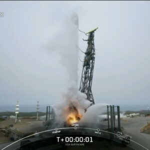 SpaceX Falcon 9 Carries EarthCARE Satellite Into Low-Earth Orbit